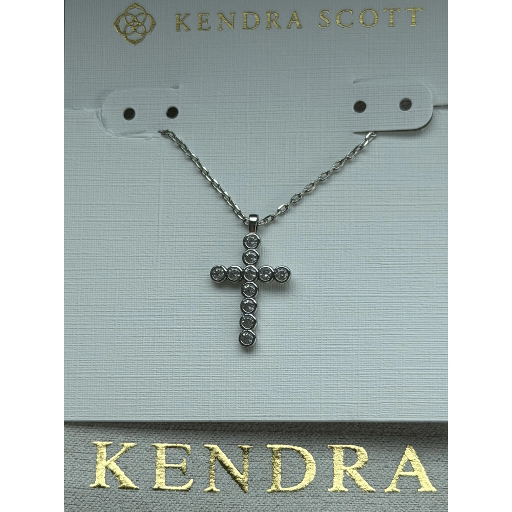 Kendra Scot Silver Cross Pendant Necklace